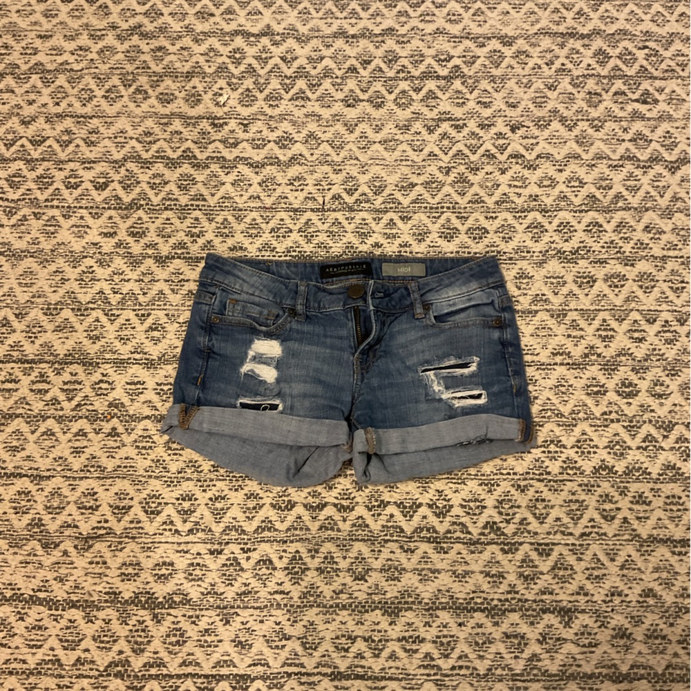 Distressed Denim Shorts
